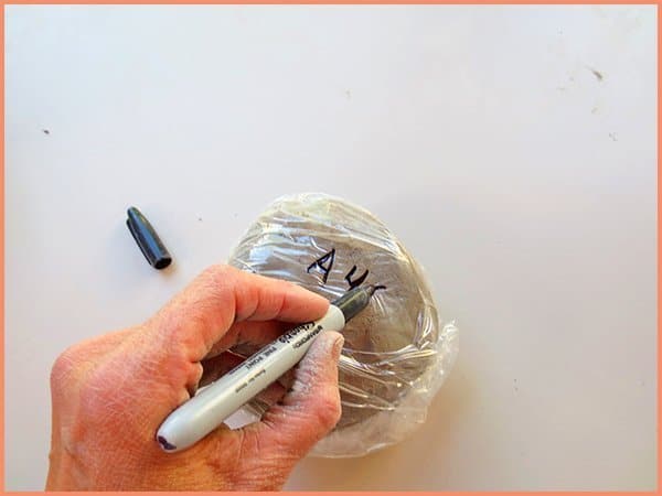 recyclyed clay being marked