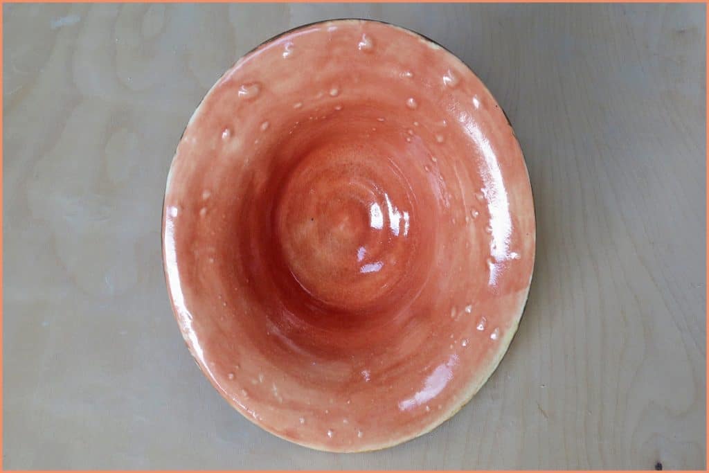 a picture of bubbled glaze on pottery
