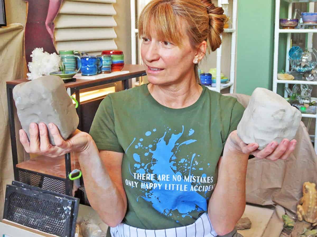 a picture of a potter looking confused