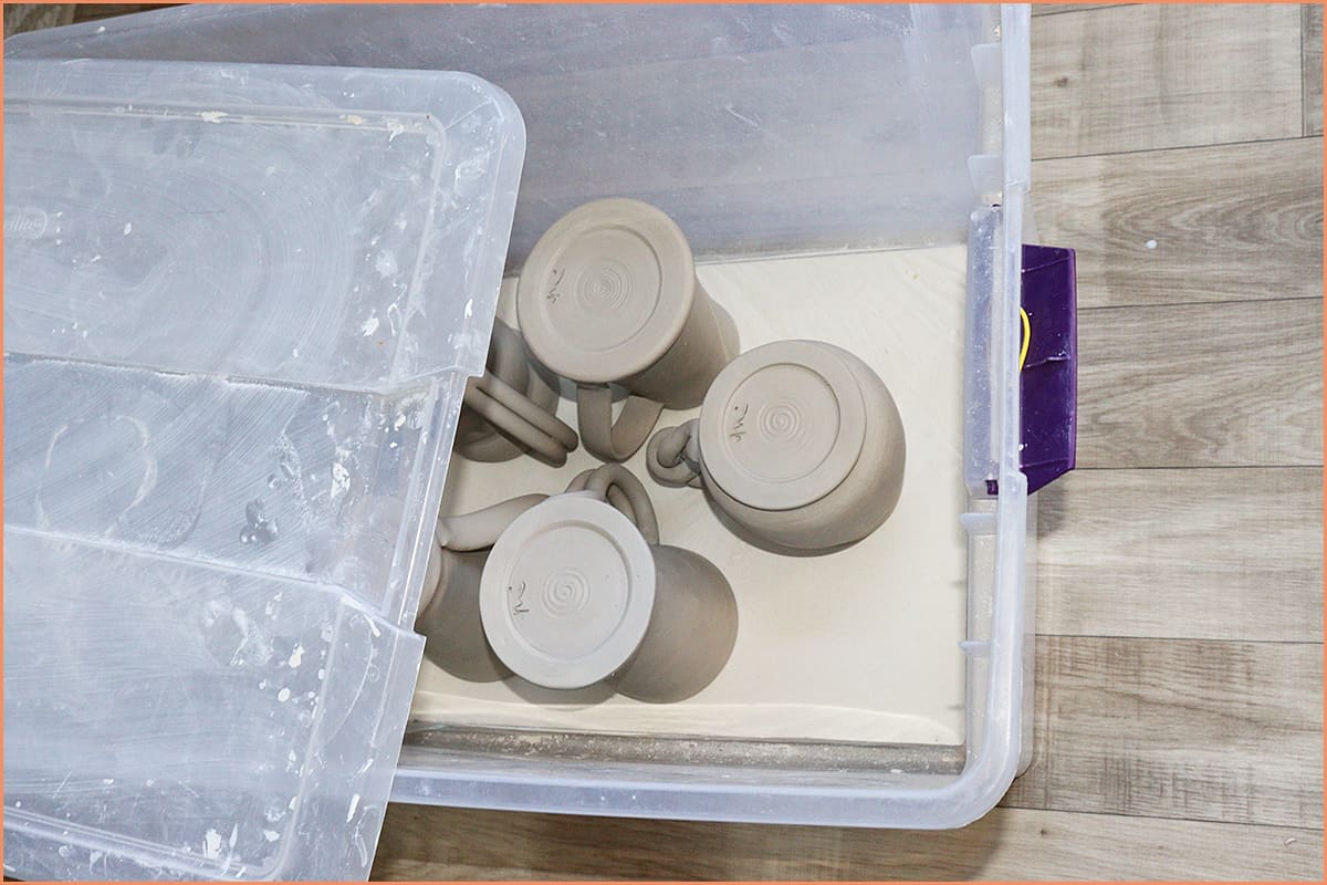 an image of Recovered pottery in damp box