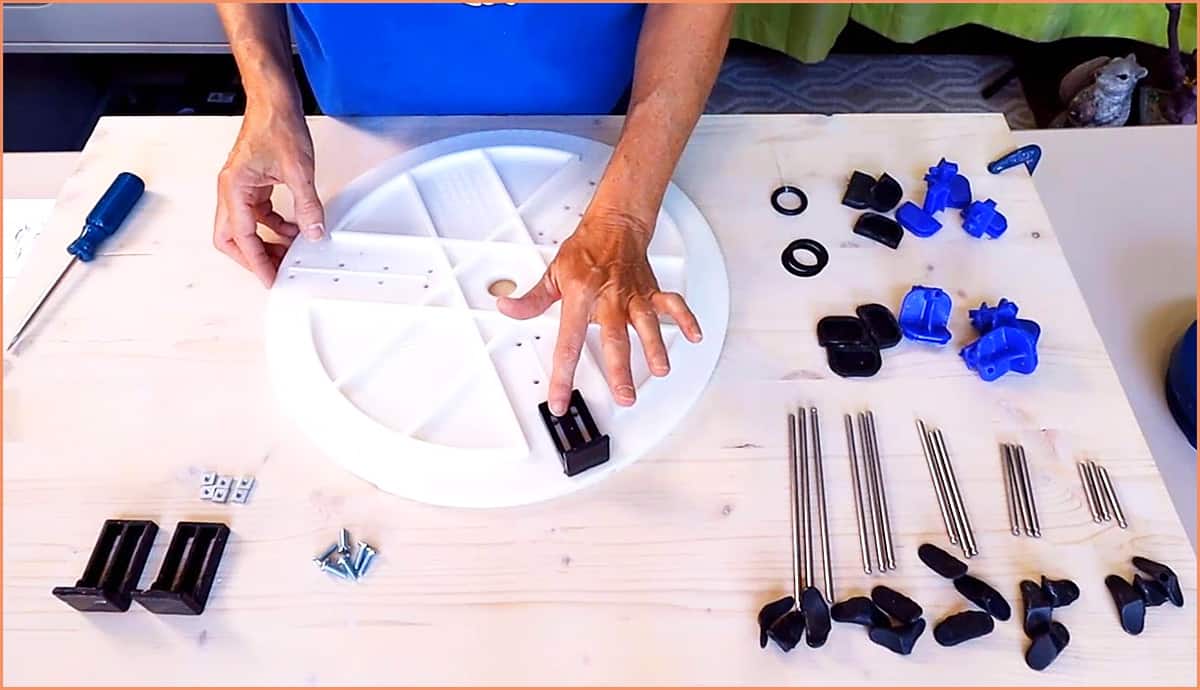 an image of a potter setting bottom bracket on the pointer