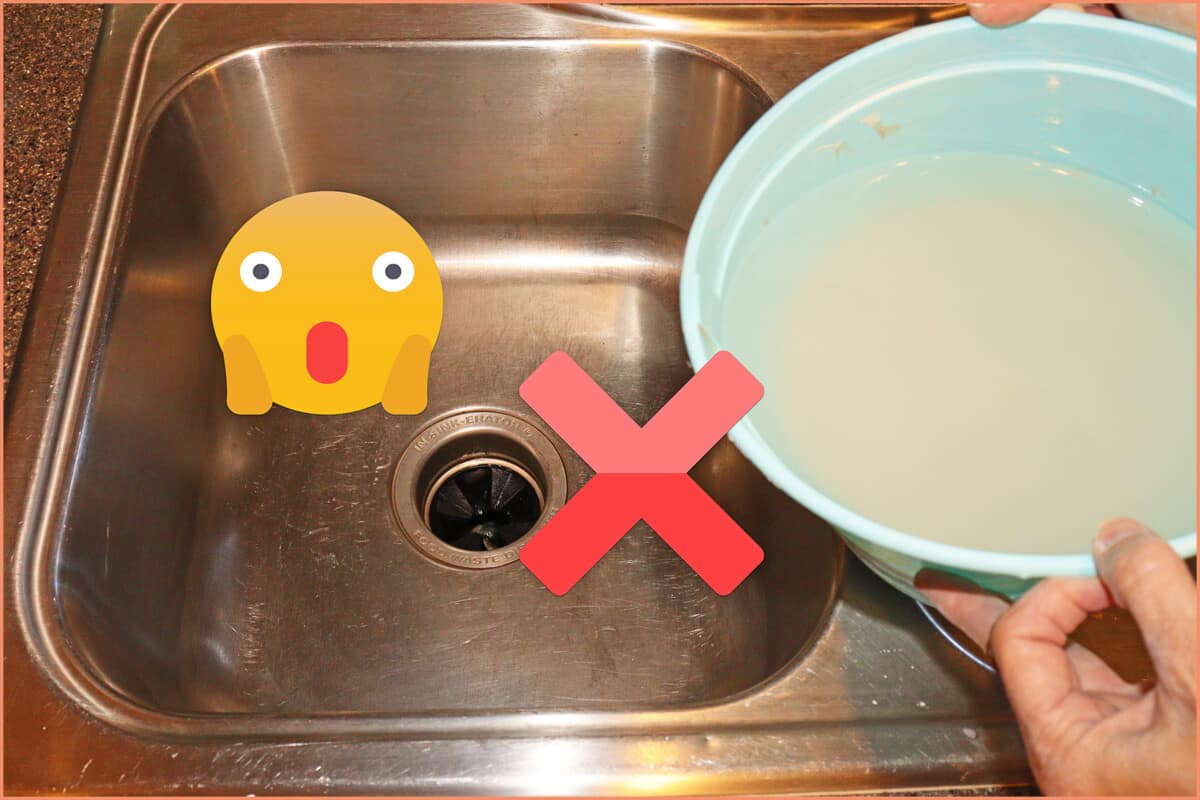 an image of not Pouring water down the drain never